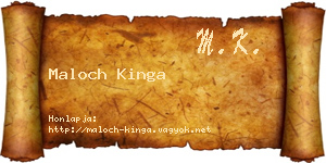 Maloch Kinga névjegykártya